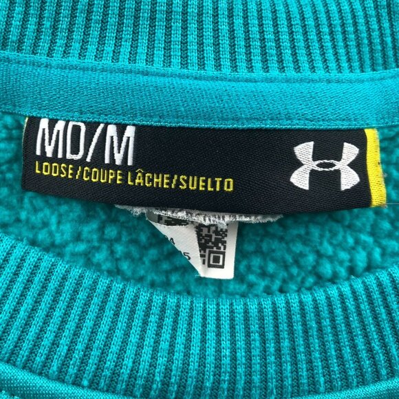 Under Armour Womens Sweatshirt Medium Loose Fit Turquoise Crew Neck Pullover - Picture 3 of 14